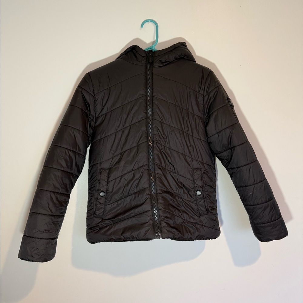 Kids Girls Michael Kors Size 14/16 Black Hooded Puffer Coat